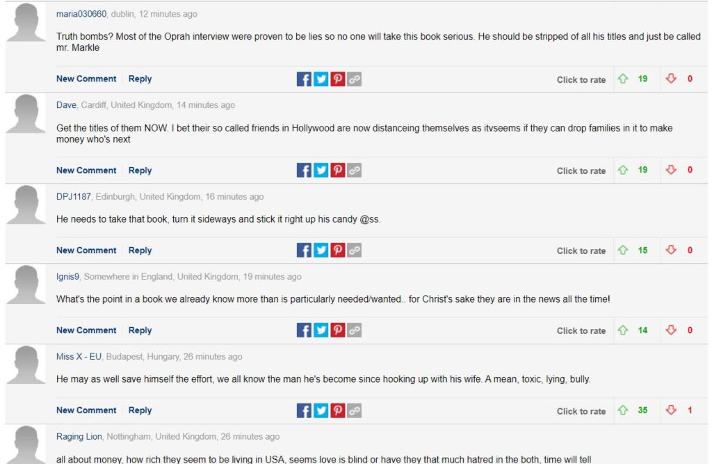 Harry herceg lejáratta magát, a könyv már csak az utolsó csepp a pohárban a hozzászólók szerint