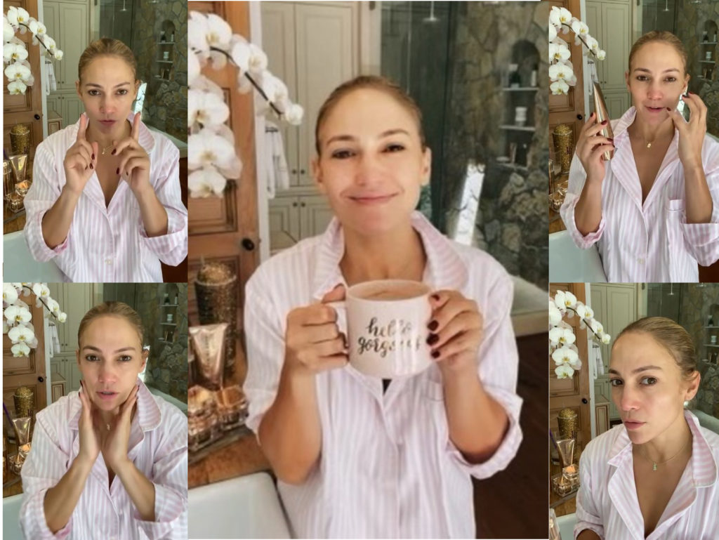 Jennifer Lopez smink nélkül, reggeli készülődés közben