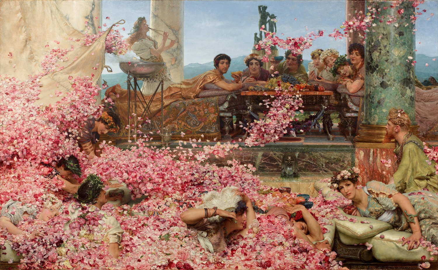 Heliogabalus és udvartartása Alma-Tadema festményén (forrás: Wikipedia)