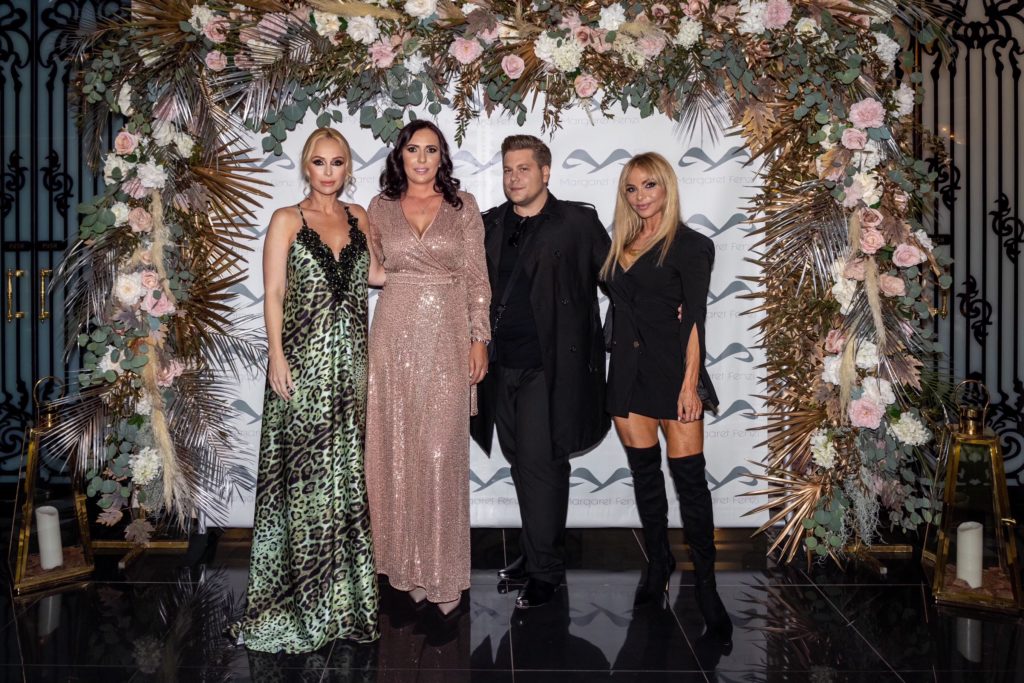 Köllő Babett, Margaret Fenzi, Kiss Márk stylist és Yvonne Dederick a divatbemutatón (