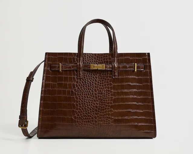 Mango Krokodilbőr-utánzat bevásárlótáska