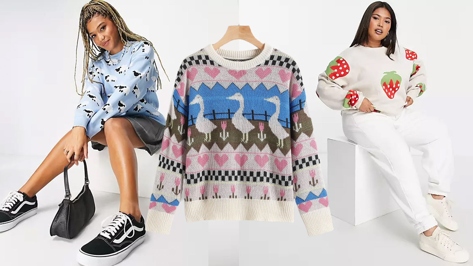 Mintás pulóverek: Asos - Shein - Asos