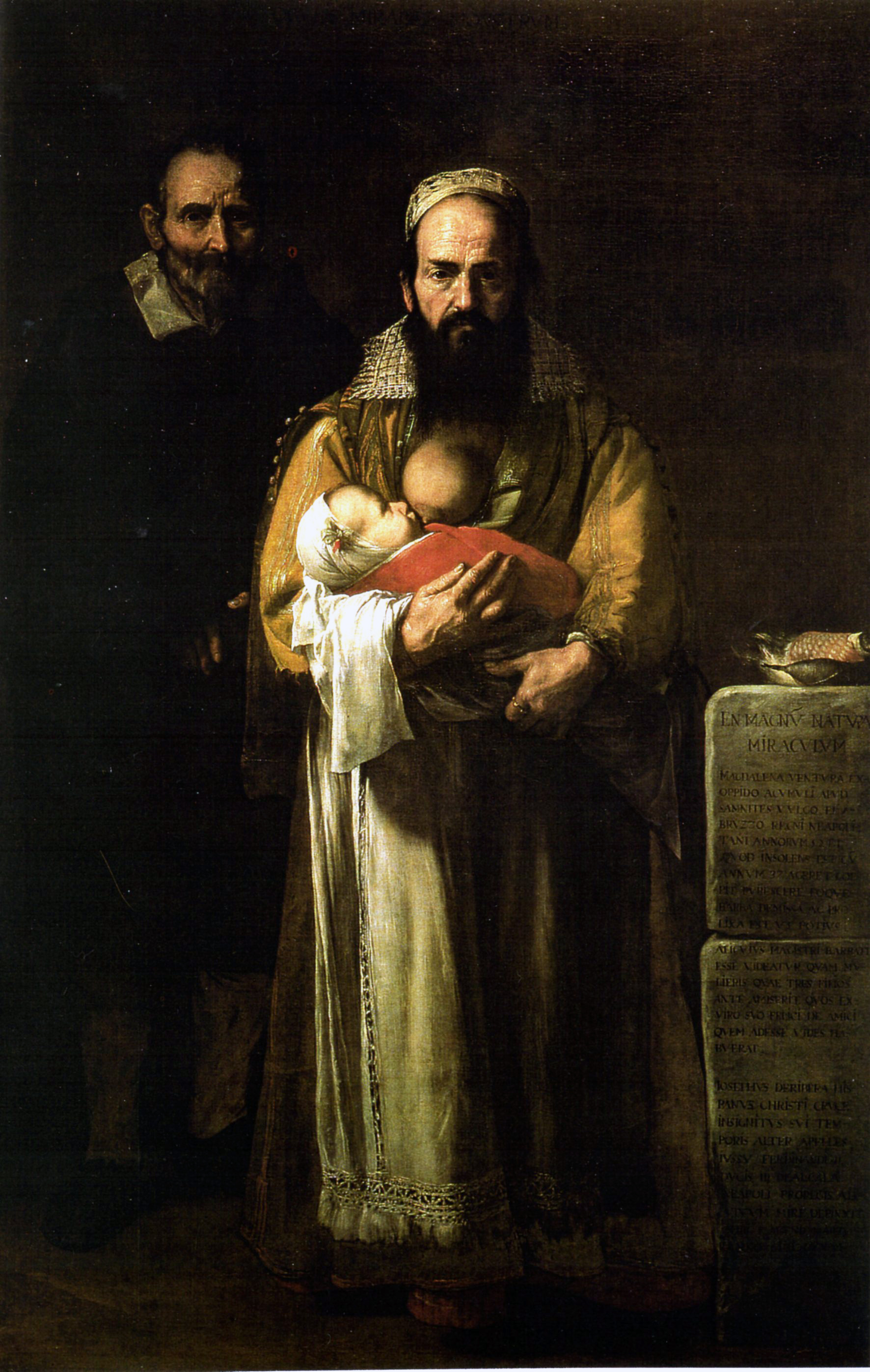 Magdalena Ventura férjével és gyermekével, Jusepe de Ribera festményén (forrás: Wikipedia)