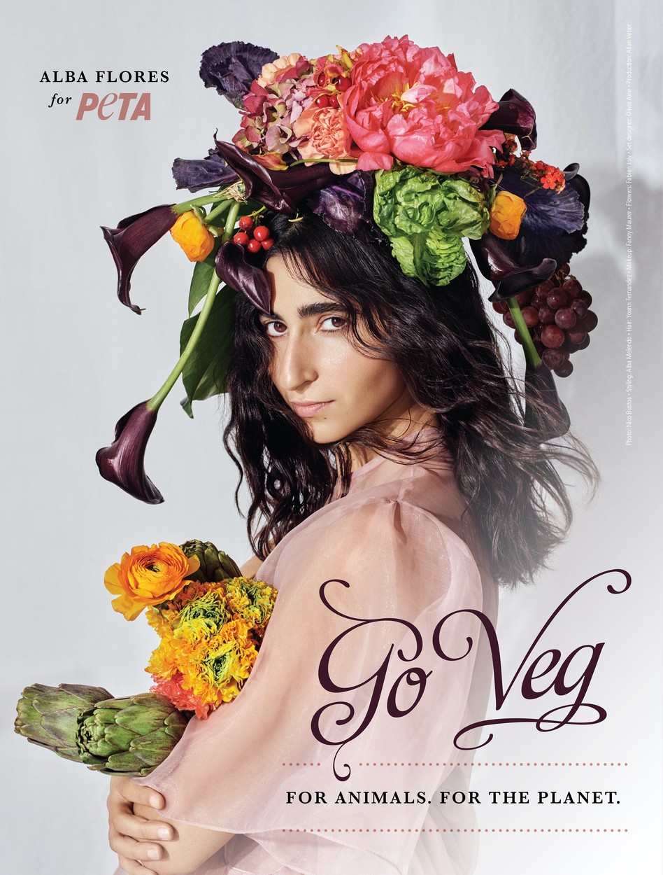 Alba Flores a PETA-nak is segít