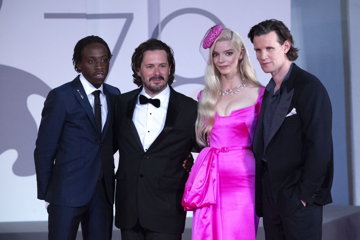Michael Ajao, Edgar Wright, Anya Taylor-Joy és Matt Smith a film velencei világpremierjén (fotó: Profimédia)