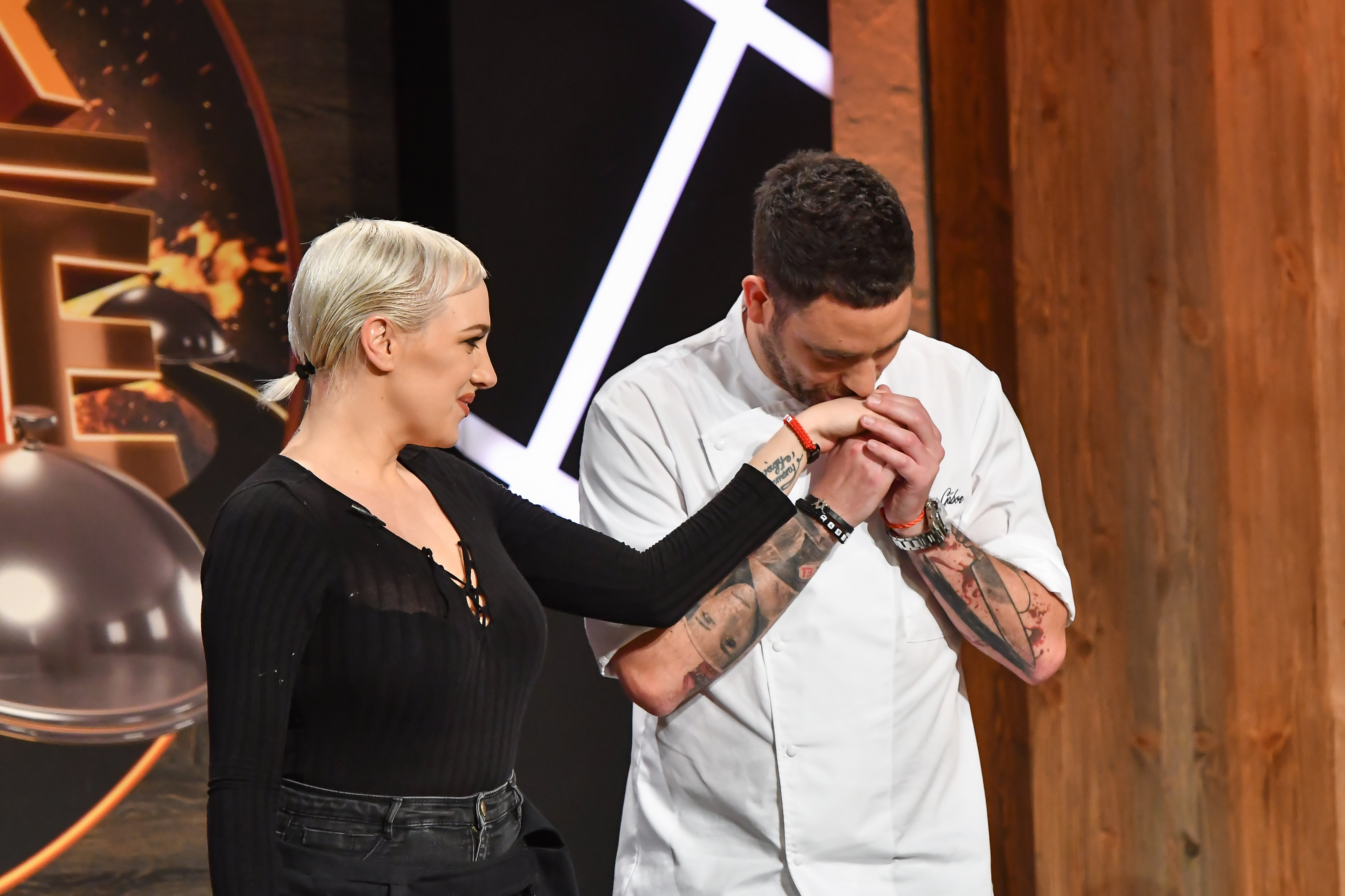 Tóth Gabi és Krausz Gábor a Séfek Séfe főzés után