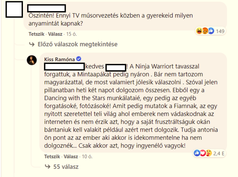 Egy kommentelő rákérdezett Kiss Ramónánál, hogy ennyi műsor mellett mennyi időt tölt a fiával