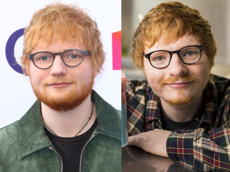 Balra Ed Sheeran, jobbra Ty Jones