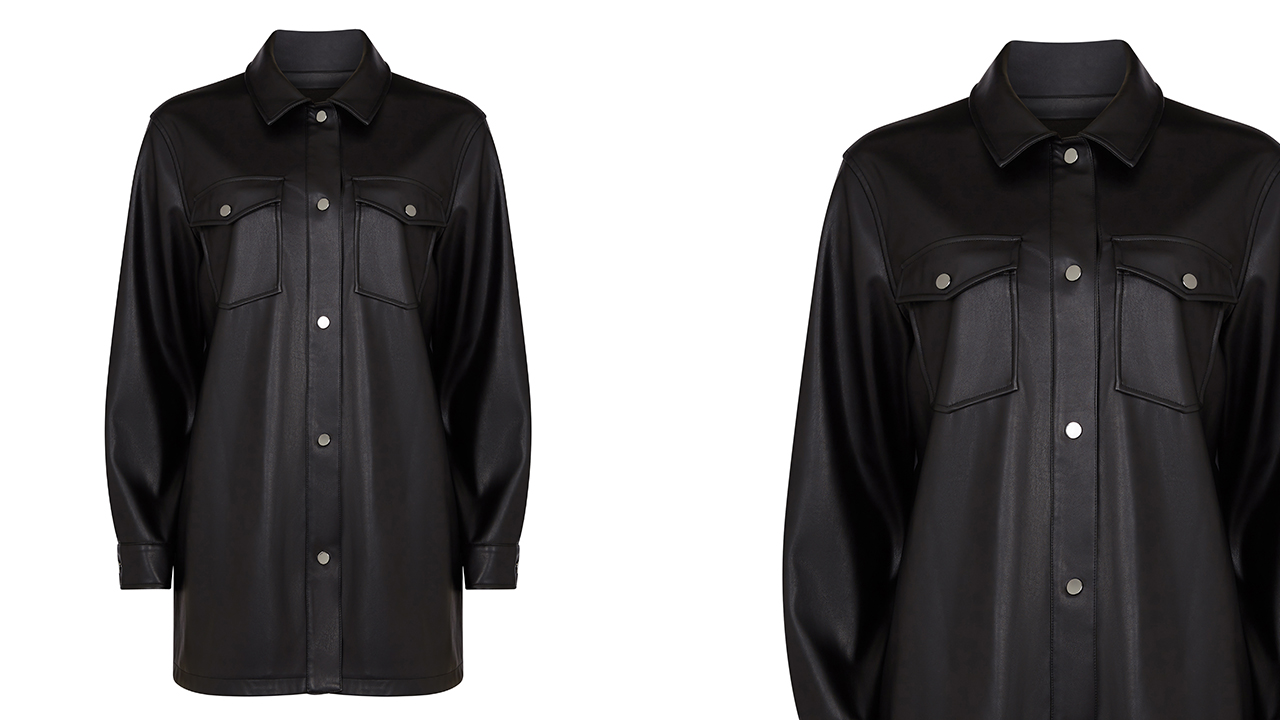 F&F fekete műbőr ing