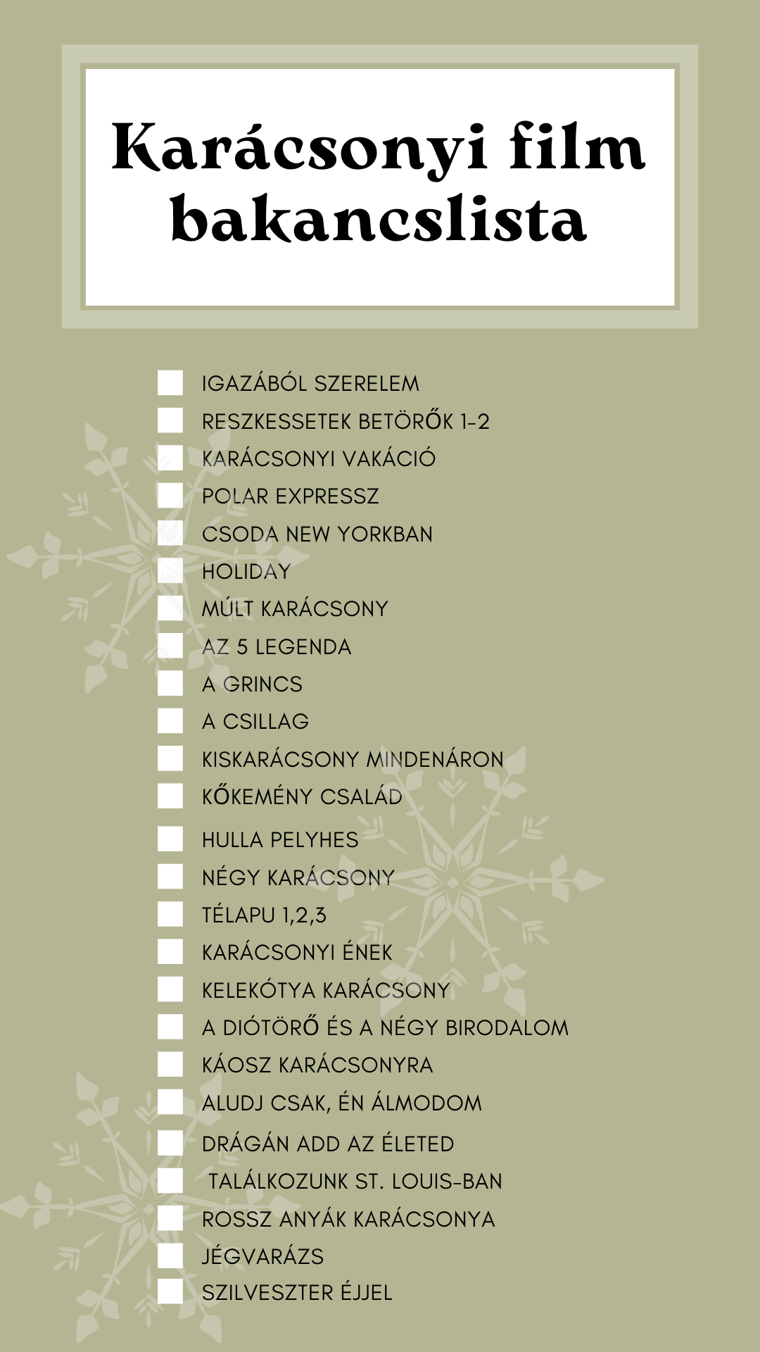 Karácsonyi filmek listája