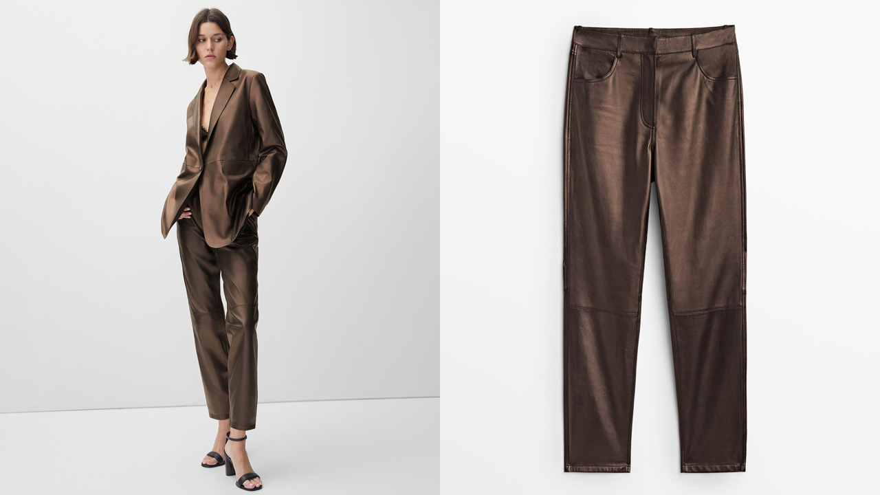 Massimo Dutti fénylő felületű nadrág