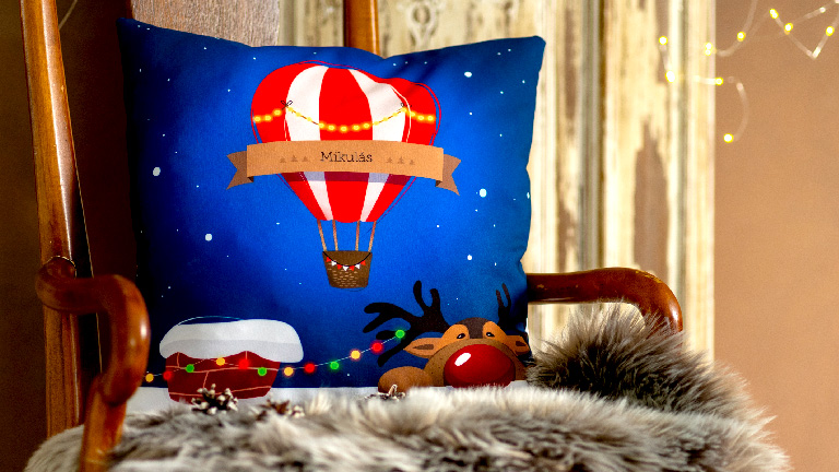 Poppá design díszpárna dekoráció advent nyeremény