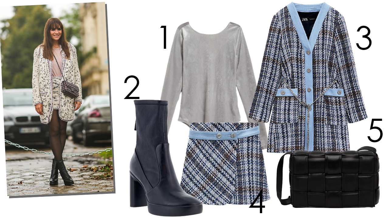 tweed szoknya és kabátka