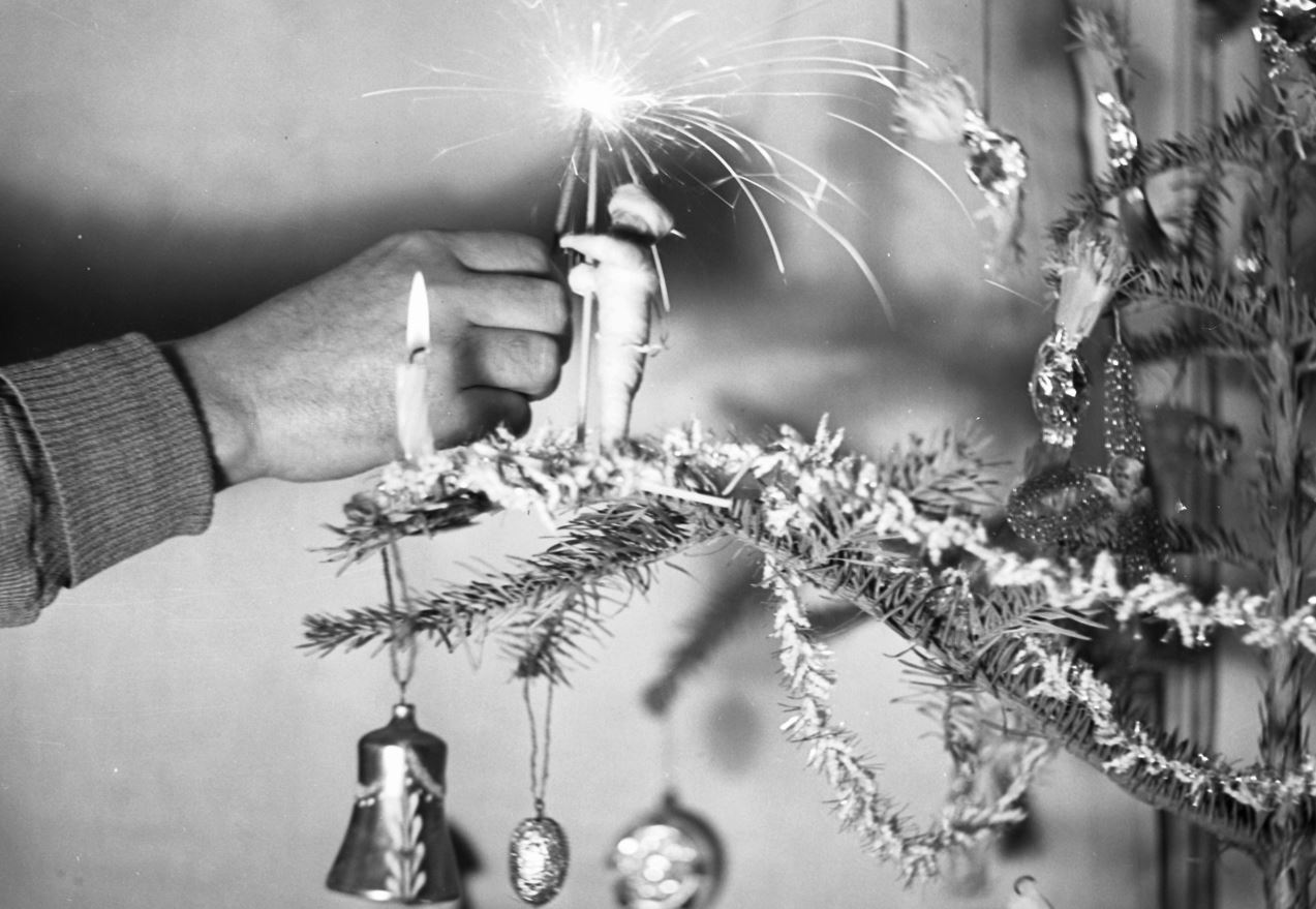 Csillagszóró a karácsonyfán