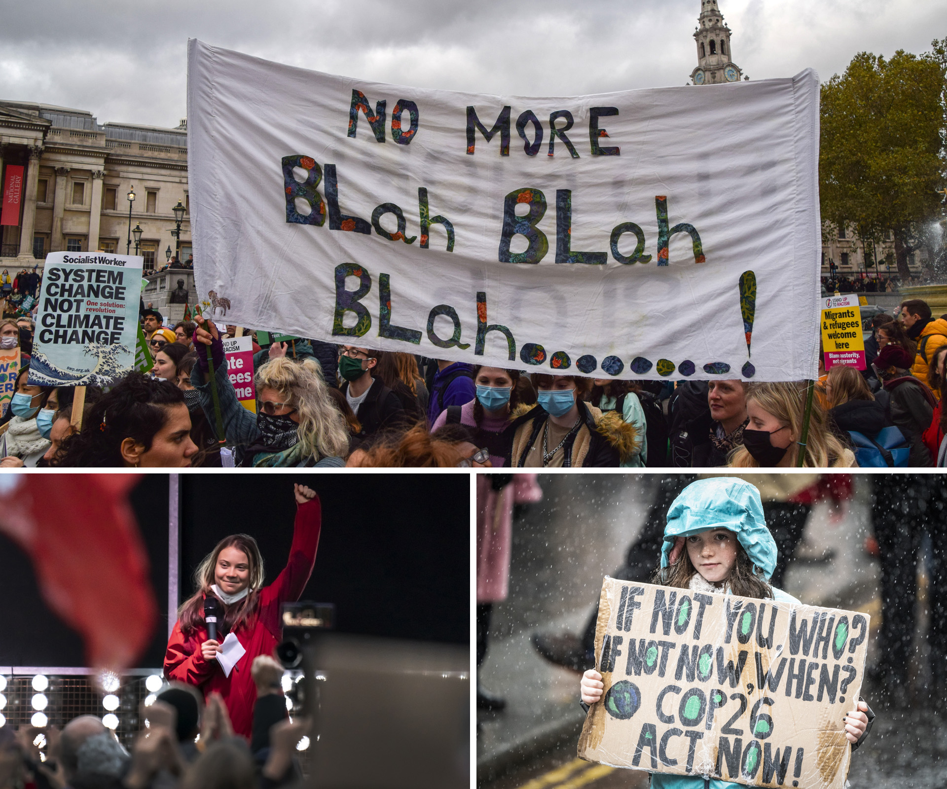 klímacsúcs Glasgow klímaváltozás tüntetés demonstráció Greta Thunberg