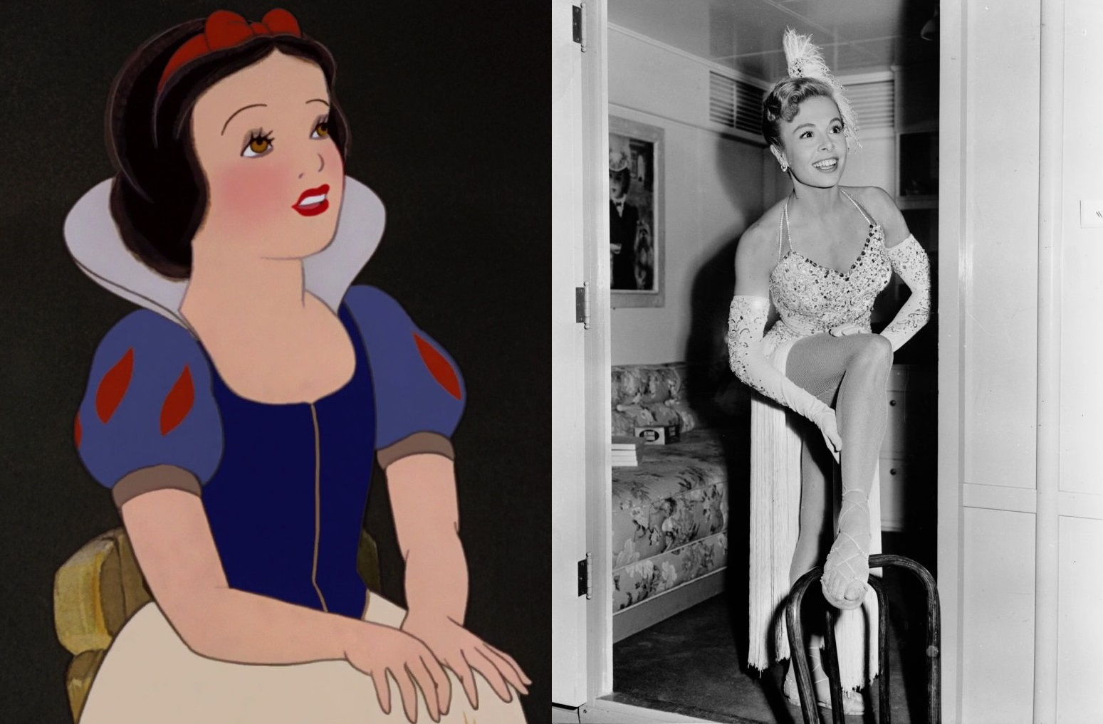 Hófehérke és Marge Champion az ötvenes években (fotó: Keystone/Hulton Archive/Getty Images-disney.fandom.com)