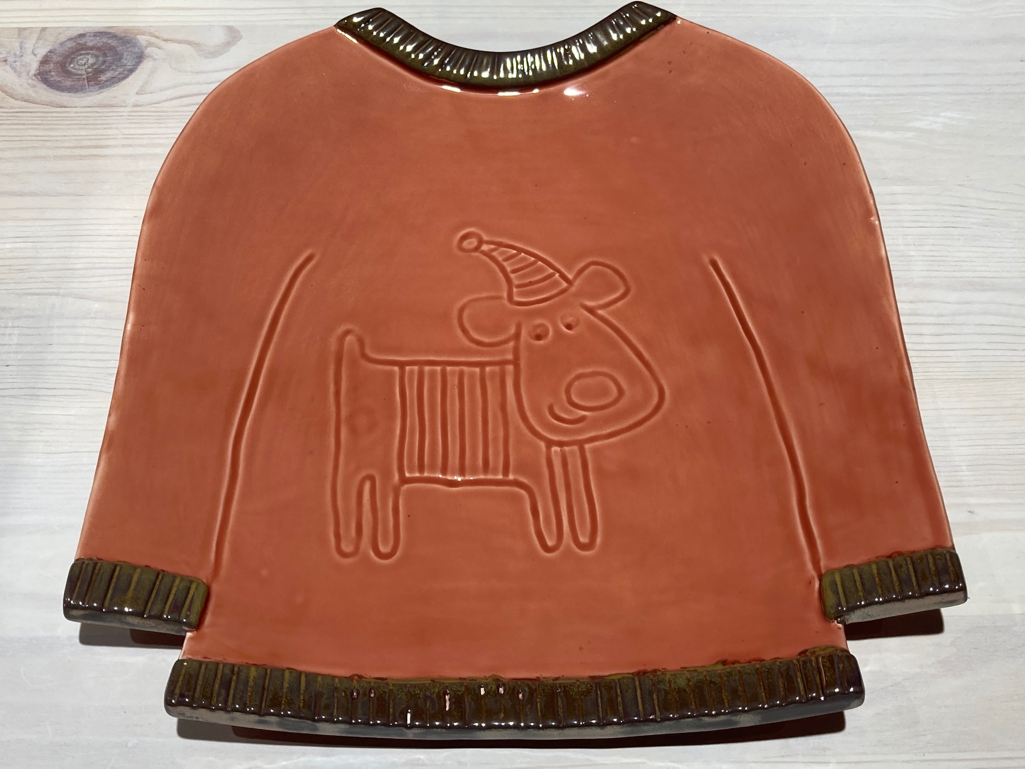 kerámia karácsonyfa dísz pulóver