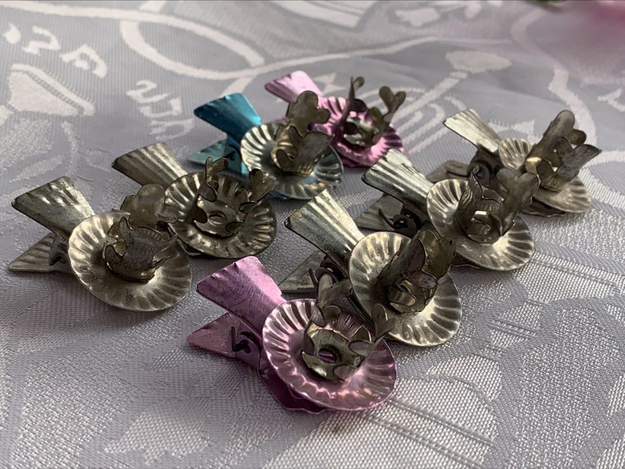 Retro karácsonyfa gyertyatartók