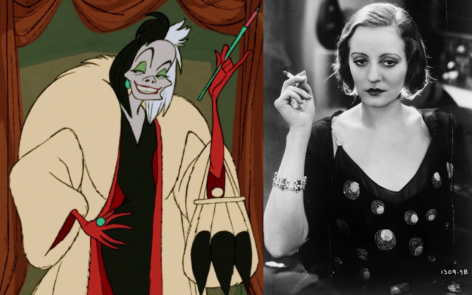 Szörnyella de Frász és Tallulah Bankhead (fotó: General Photographic Agency/Getty Images-disney.fandom.com)