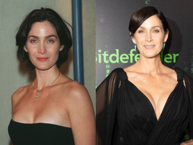 Carrie-Anne Moss 1999-ben és 2021-ben 