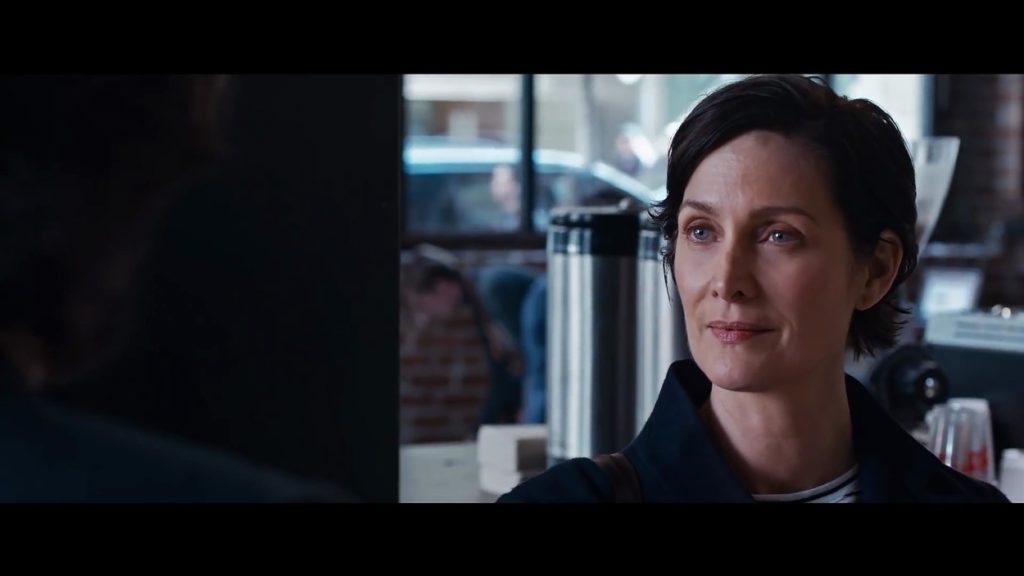 Trinity szerepében a Mátrix: Feltámadások című filmben