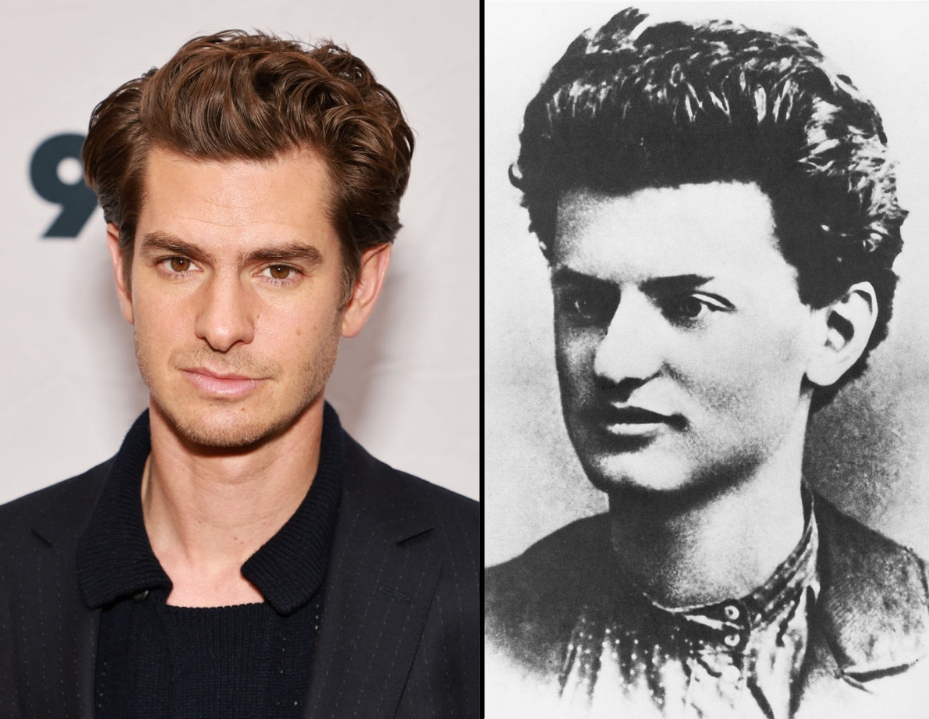 Andrew Garfield és Lev Davidovics Trockij