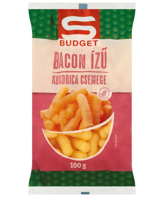 A visszahívott S-BUDGET bacon ízű kukorica csemege 100g csomagolása