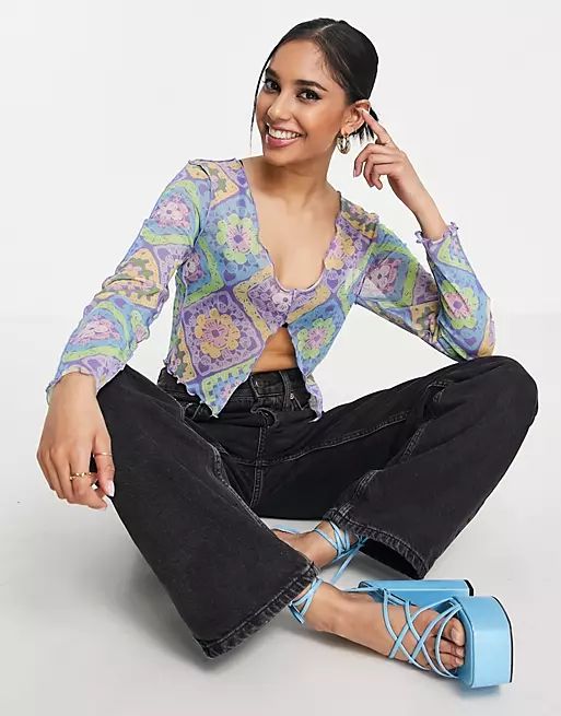 Áttetsző, mintás top