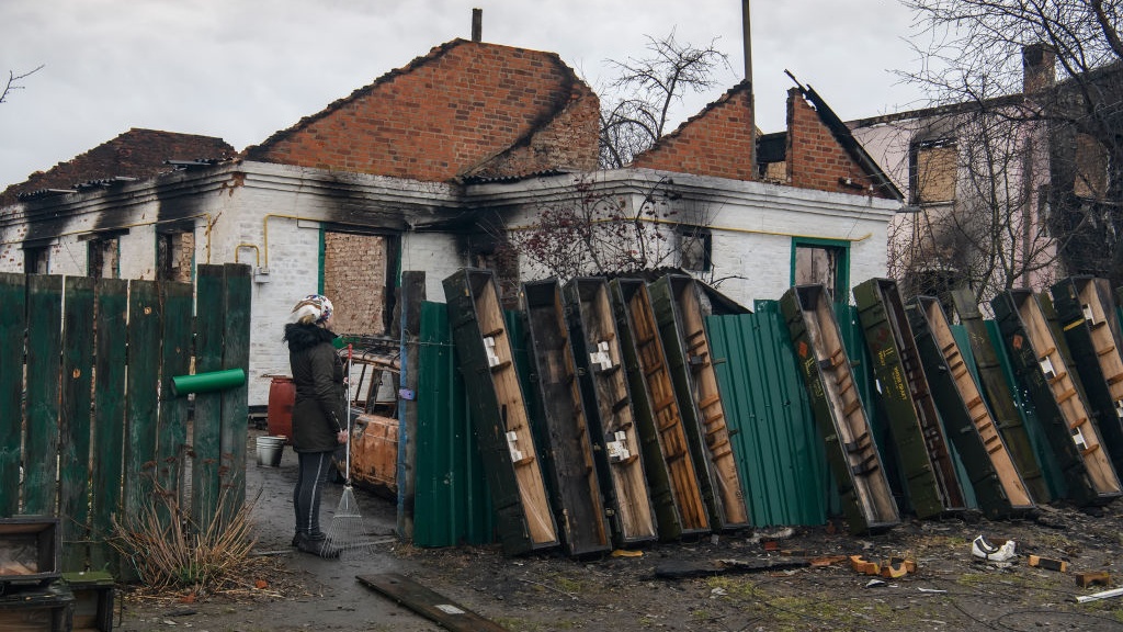 Háborús pusztítás Ukrajnában