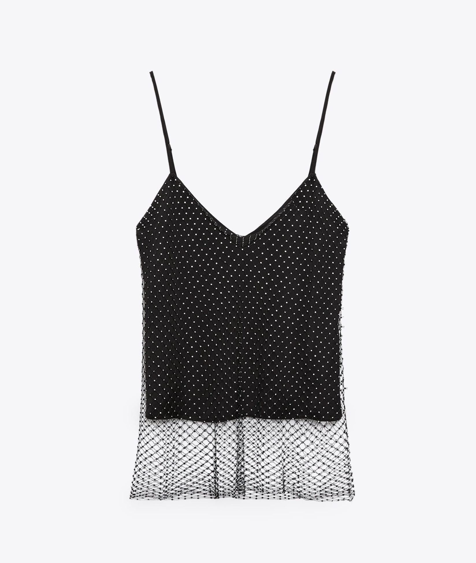 Fénylő necchálós top