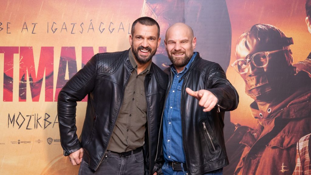 Kocsis Tibor és barátja a Batman film bemutatóján