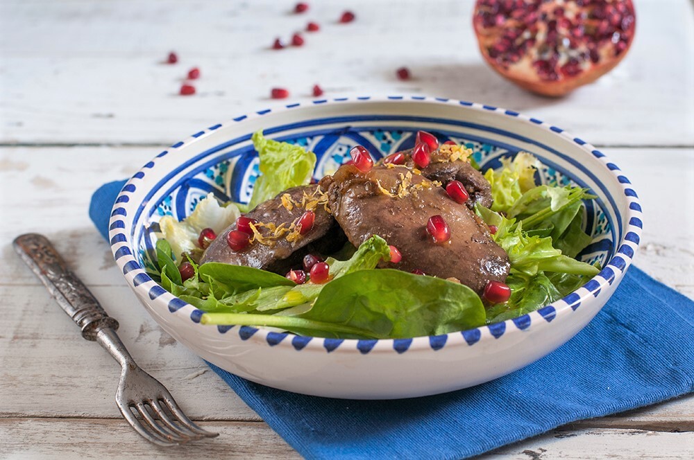 Csirkemáj saláta gránátalmával (fotó: Kárai Dávid/Nosalty)