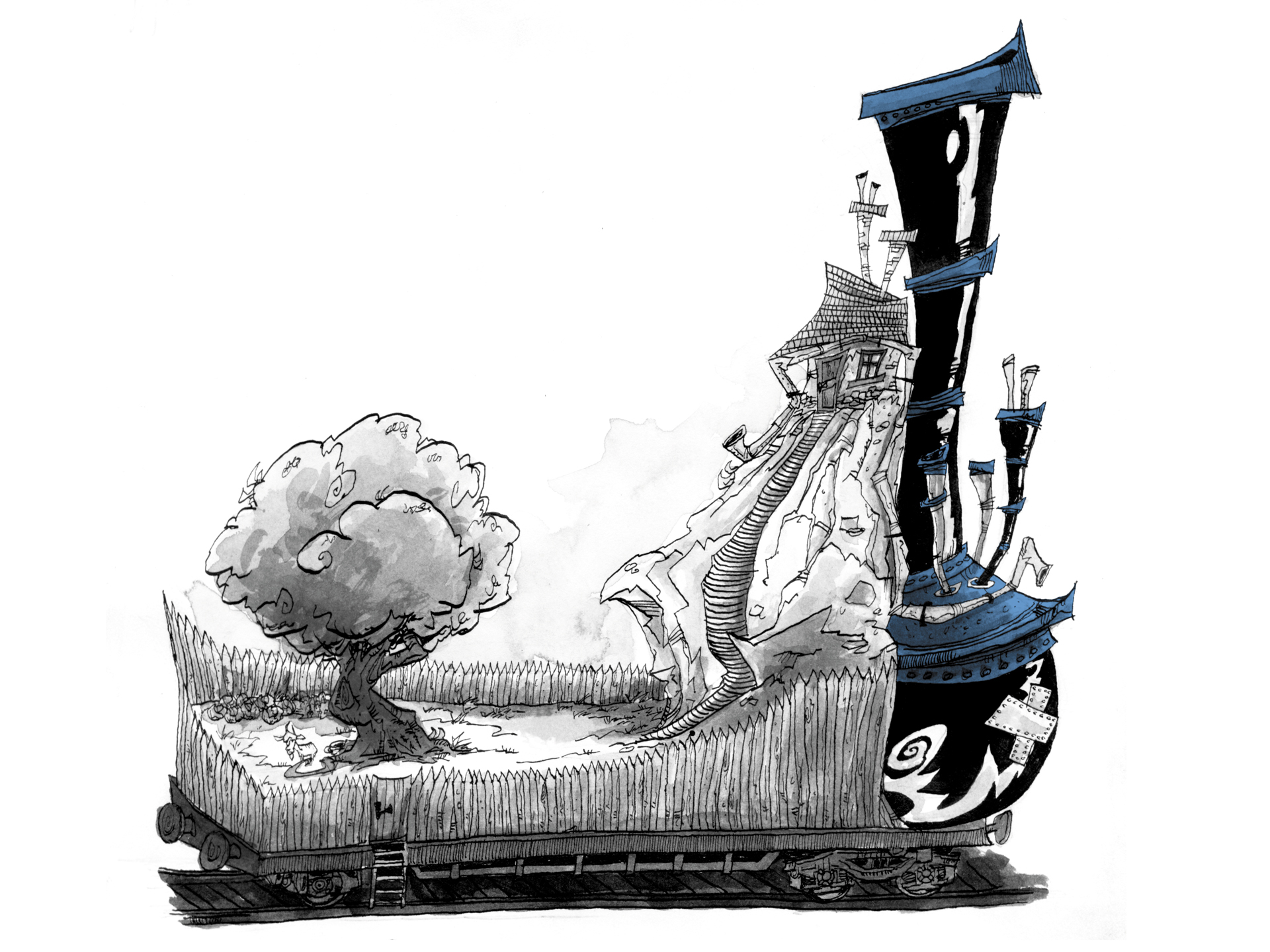 Illusztráció a Dobozváros című meseregényből