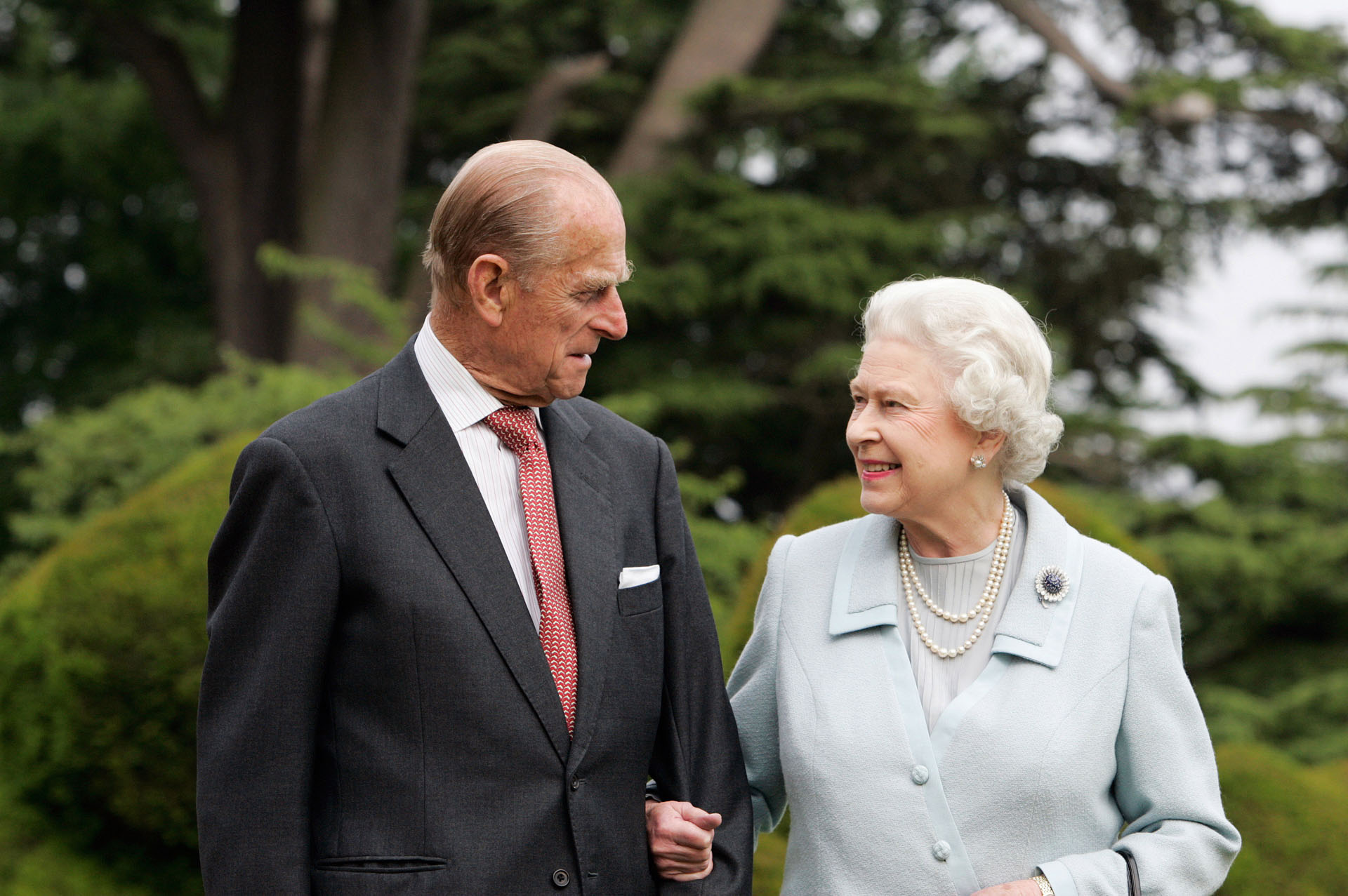 HAMPSHIRE, ENGLAND - UNDATED: In this image, made available November 18, 2007, HM The Queen Elizabeth II and Prince Philip, The Duke of Edinburgh re-visit Broadlands, to mark their Diamond Wedding Anniversary on November 20. The royals spent their wedding night at Broadlands in Hampshire in November 1947, the former home of Prince Philip's uncle, Earl Mountbatten. (Photo by Tim Graham/Getty Images)