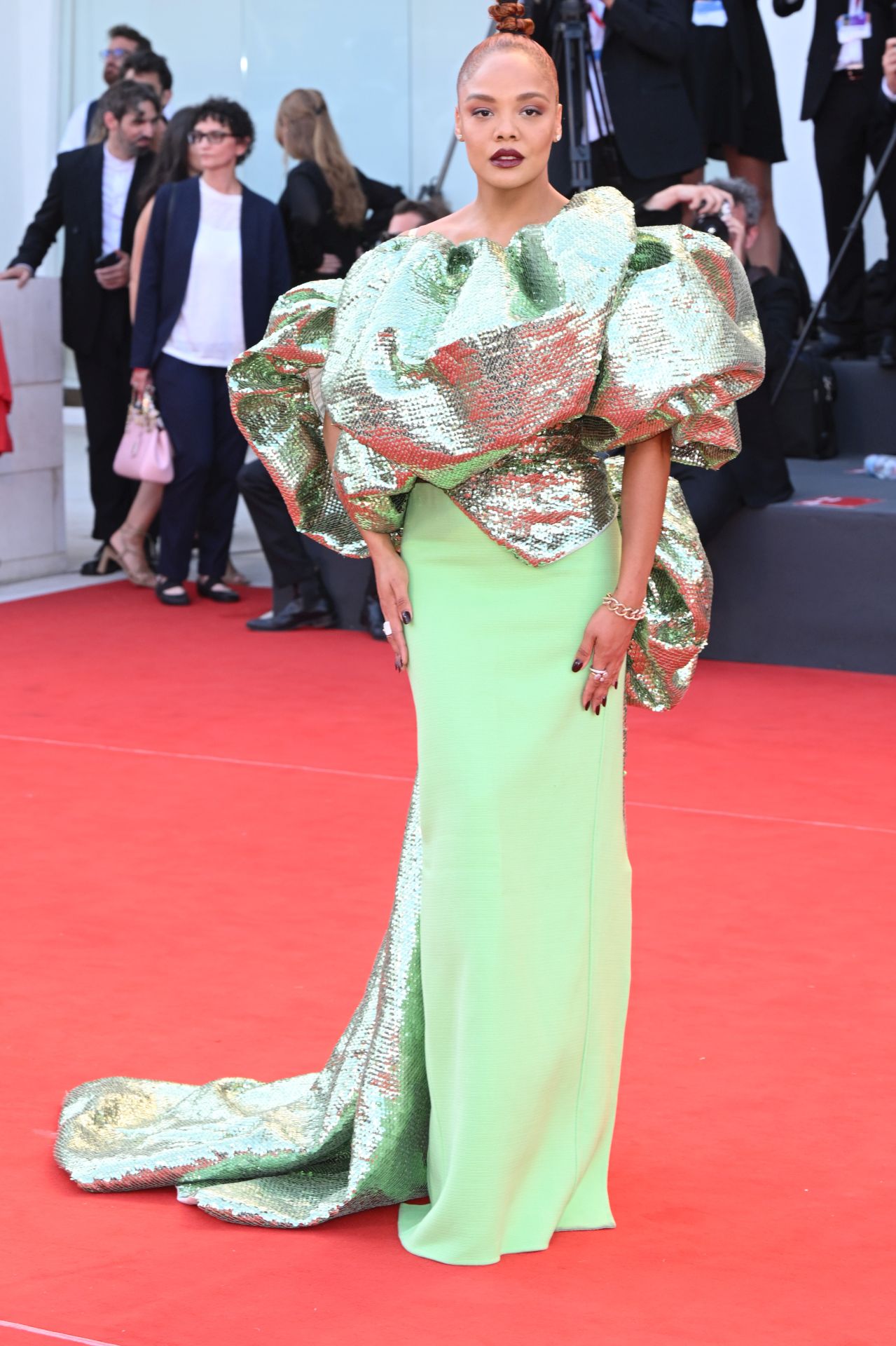 Tessa Thompson a 79. Velencei Filmfesztiválon (fotó: Stephane Cardinale - Corbis/Corbis via Getty Images)