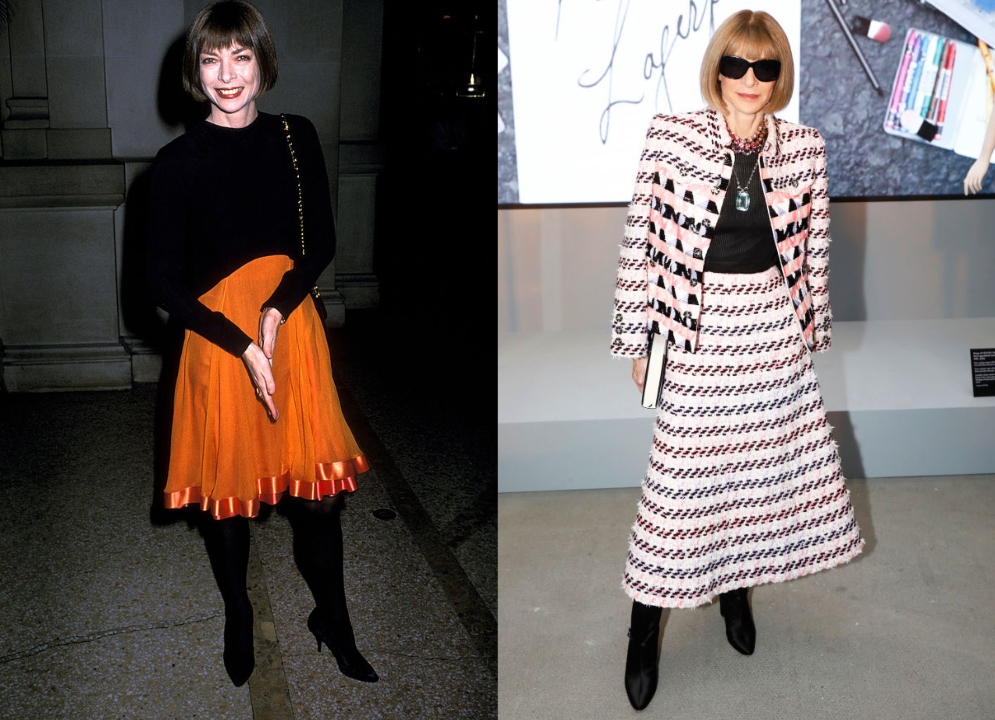 Anna Wintour 1988-ban és 2022-ben (Kép: Getty Images/nlc)