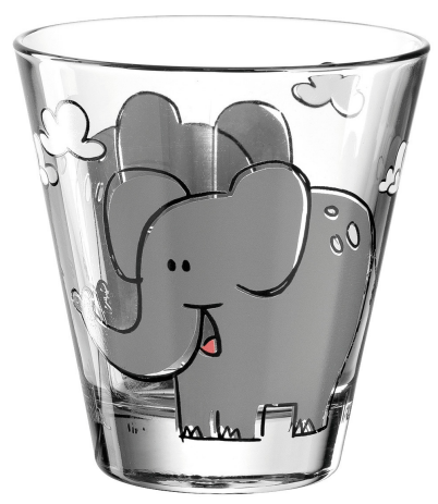Leonardo BAMBINI pohár elefánt motívummal, amelyet veszélyes anyagok miatt kivontak a forgalomból
