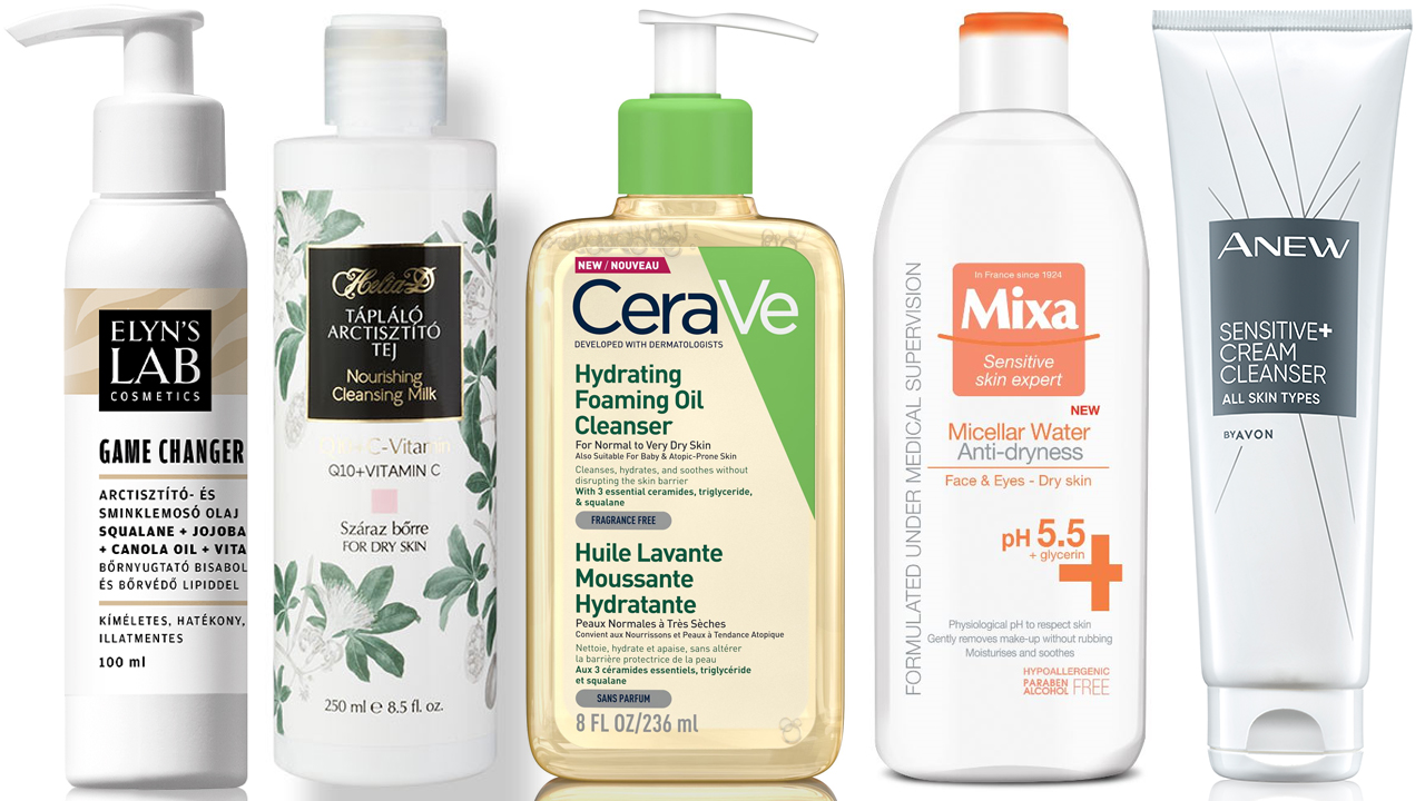arctisztítók, arclemosók száraz bőrre