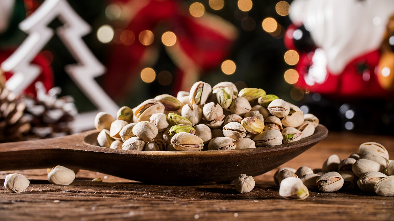 Pisztácia karácsonyi fényekkel