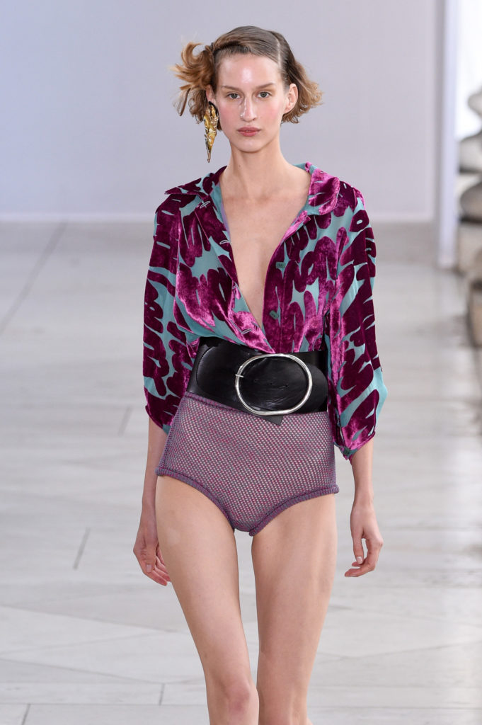 PARIS, FRANCE - SEPTEMBER 30: Luca Adamik walks the runway during the Veronique Leroy show as part of the Paris Fashion Week Womenswear Spring/Summer 2018 on September 30, 2017 in Paris, France. (Photo by Peter White/Getty Images)