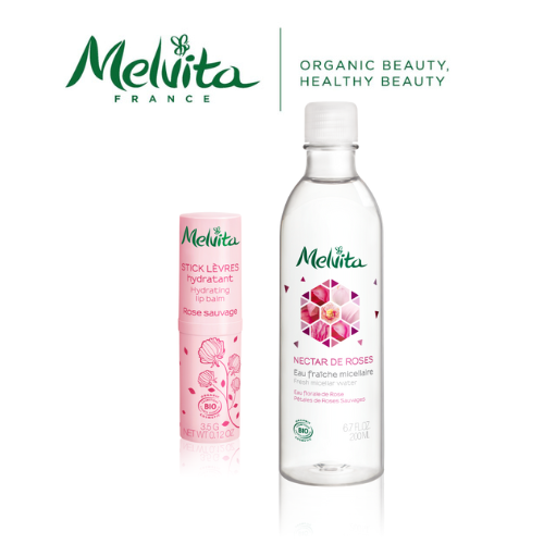 Melvita ajándékcsomag ajakápoló és micellás víz