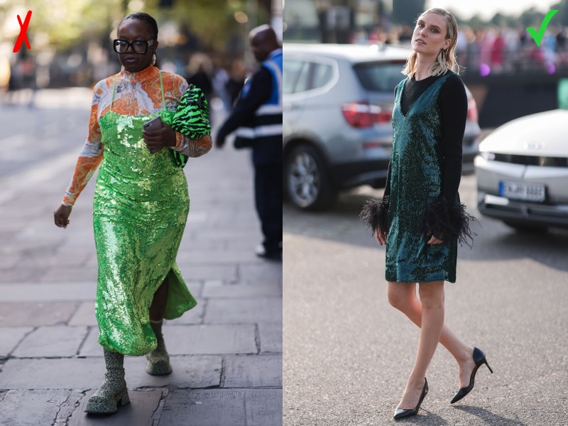 Flitteres ruhák viselése