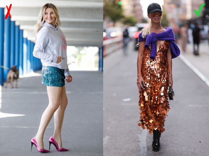 Flitteres ruhák viselése