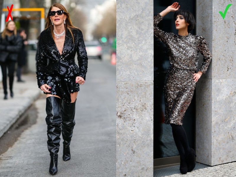 Flitteres ruhák viselése