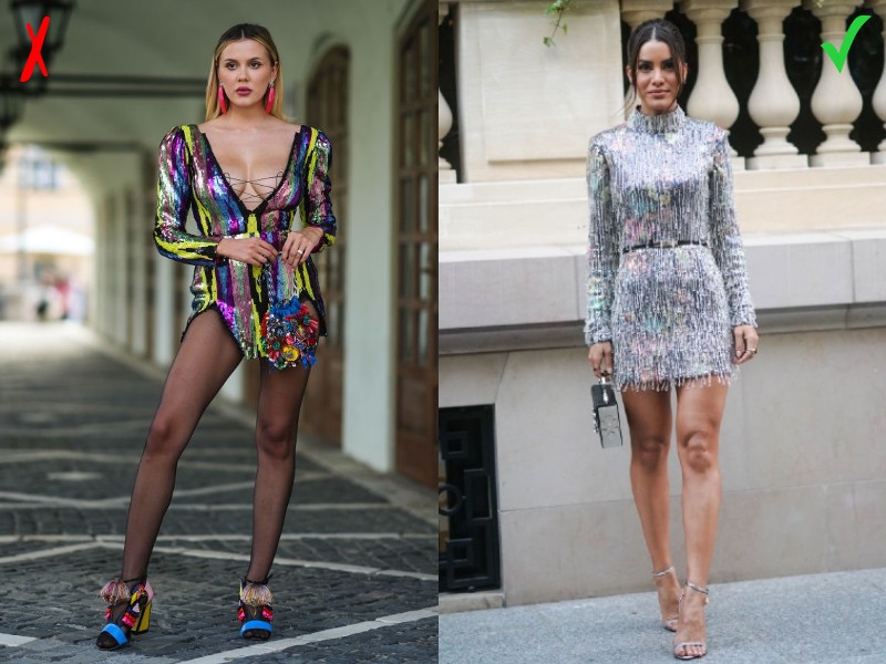 Flitteres ruhák viselése