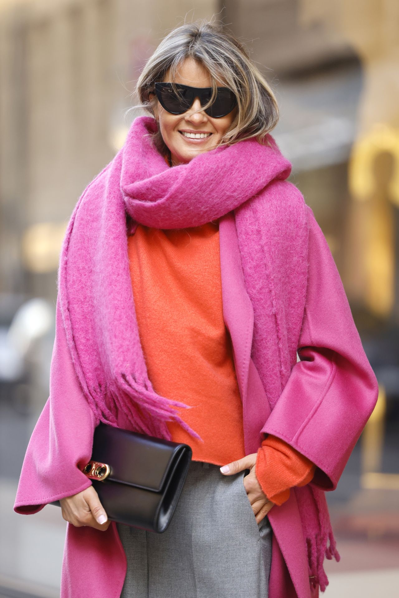 street style szett pink óriás sállal