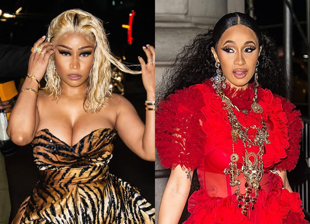Nicki Minaj és Cardi B az ominózus estén, a Harper's Bazaar partiján (Fotó: Profimedia)