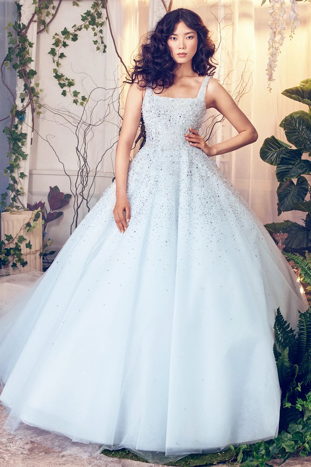 Ines di Santo kék menyasszonyi ruha