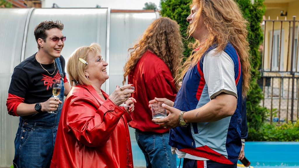 Csákányi Eszter és Nagy Ervin A király című sorozat forgatásán