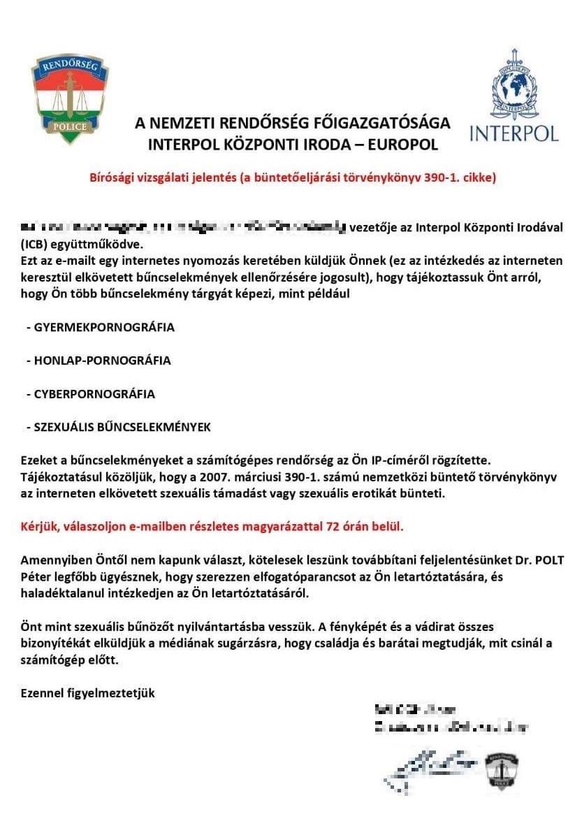 Átveréshez használt e-mail